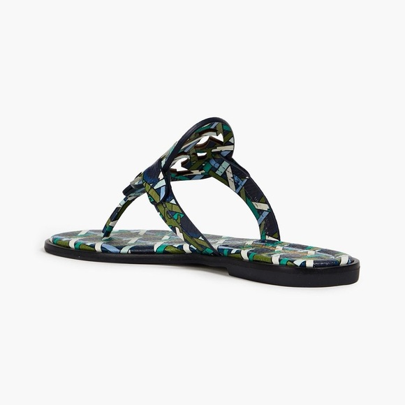 NWT Tory Burch Miller Printed Leather Tumbled Welt Sandals, Dust Bag and Box - Picture 10 of 12